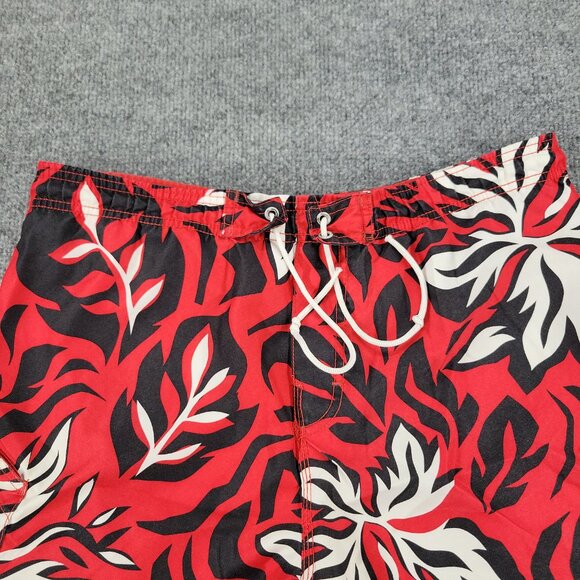 Op Ocean Pacific Shorts Men Medium Red Swim Trunks Logo Pocket Drawstring Lining - Picture 2 of 14